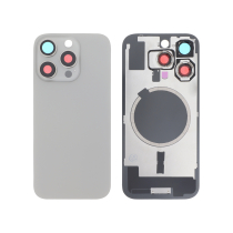 Vitre Arrière Complète Titane Naturel iPhone 16 Pro (Avec MagSafe) (Sans Logo)